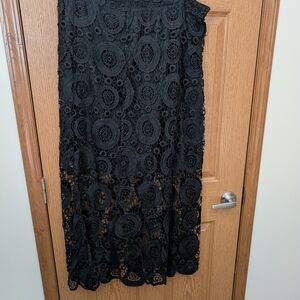 Lane Bryant Black Lace Maxi Pencil Skirt